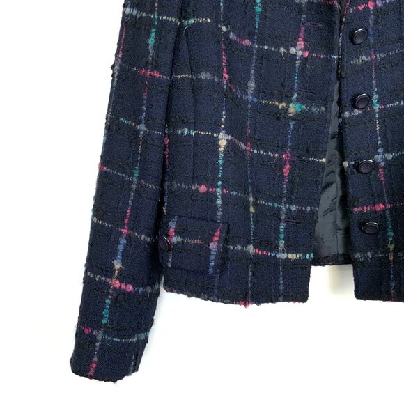Vintage Herbert Grossman Rare Multi Color Rainbow Wool Tweed Blazer Sz 8-6 - Picture 6 of 16